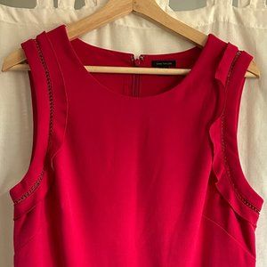 Ann Taylor eyelet ruffle doubleweave sheath dress